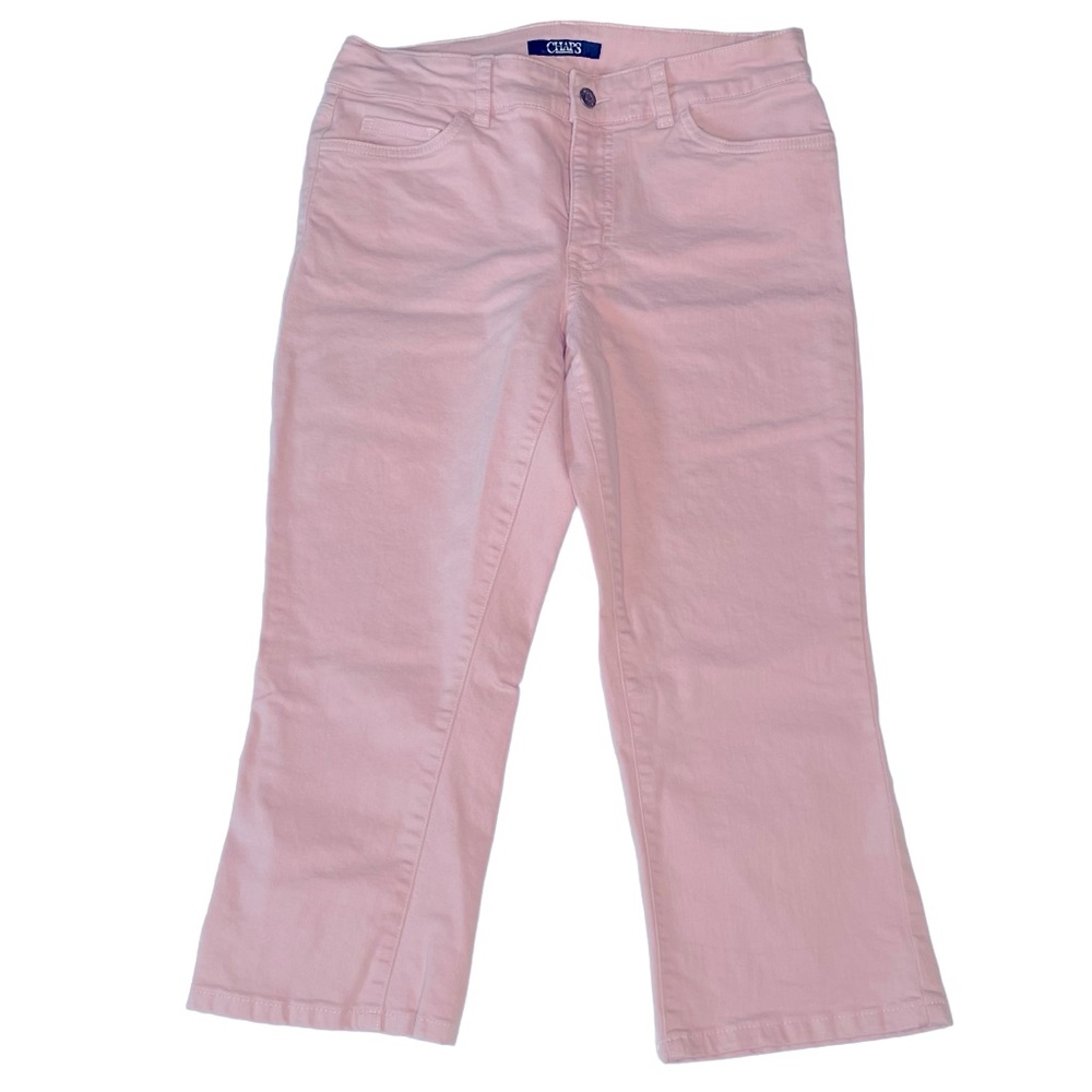 CHAPS Mid-Rise Cropped Capri Jeans Stretch Denim Light Pink Size 6